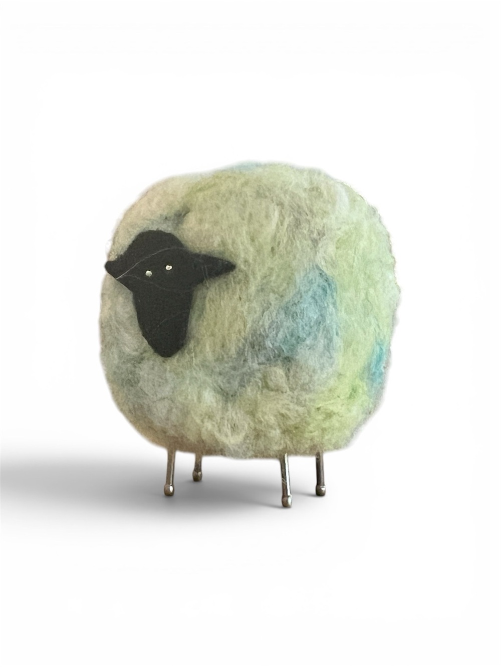 One Wool Lamb Felted Plush Handmade Sheep 3"x3" soo Cute Baahhh Me